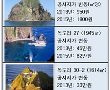 독도 1필지 땅값 '타워팰리스' 한채 값…2년새 80%↑