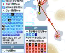 [그래픽뉴스] 메르스 확진자 확산 지도…삼성서울 외래 첫 감염 