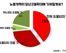 "임피제 등 노동개혁안 청년 고용확대 기여 못해"  72%