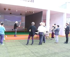 서울시청 앞 '롤랑가로스' 프랑스오픈 홍보관서 스크린 테니스 설치 '눈길'