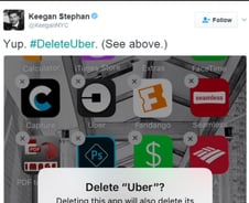 트럼프 반(反)이민 정책 반대자들 '우버 앱 삭제 운동'…왜?