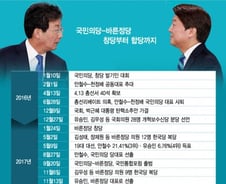 [그래픽]국민의당-바른정당, 바른미래당으로 하나될 때까지