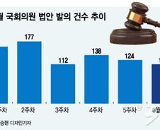 국회의원 법안 발의 시들, 6월초 20% 급감