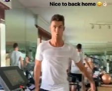 '노쇼했던' 호날두, 런닝머신서는 "집 와서 좋아!"