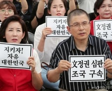 [사진]구호 외치는 황교안-나경원