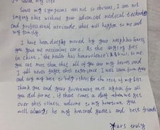 퇴원 예정 1번 환자, 자필 편지로 "의료진은 나의 영웅"