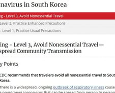 [속보]美CDC, 韓 여행경보 '최고 단계' 3단계 상향