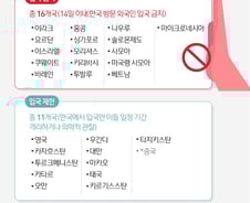 [사진] [그래픽] 한국인 입국 절차 강화 국가·도시 현황 (26일 기준)