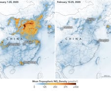 코로나19에 깨끗해진 중국 하늘…NASA 위성사진 공개