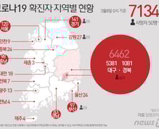 [사진] [그래픽] 코로나19 확진자 지역별 현황(8일 0시 기준)