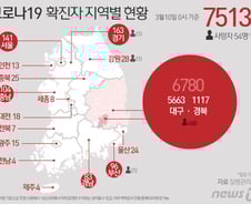 [사진] [그래픽] 코로나19  확진자 지역별 현황(10일 0시 기준)