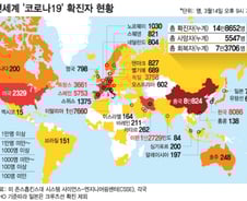 14일 밤 9시 기준 한눈에 보는 전세계 '코로나19' 현황
