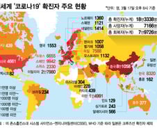 전세계 코로나19 확진자 현황, 한눈에 보기