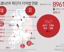[사진] [그래픽] 코로나19 확진자 지역별 현황(23일 0시 기준)