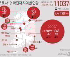 [사진] [그래픽] 코로나19 확진자 지역별 현황(16일)