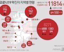 [사진] [그래픽] 코로나19 확진자 지역별 현황(8일)