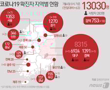 [사진] [그래픽] 코로나19 확진자 지역별 현황(4일)