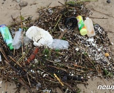 [르포]장마철 낙동강 하구언 수문 열면 거제해안은 쓰레기 '홍수' 