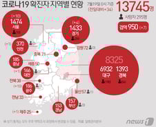 [사진] [그래픽] 코로나19 확진자 지역별 현황(19일)