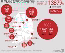 [사진] [그래픽] 코로나19 확진자 지역별 현황(22일)