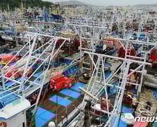 [르포]목포항 피항선박 2200여척 빽빽…어민들 홋줄 묶고 또 묶고 초긴장