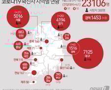 [사진] [그래픽] 코로나19 확진자 지역별 현황(22일)