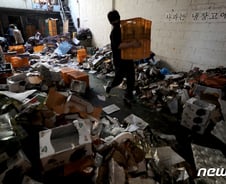 '화마'로 멍든 청과물 상인들 "까맣게 탄 추석 사과, 앞이 캄캄"