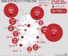 [사진] [그래픽] 코로나19 확진자 지역별 현황(25일)