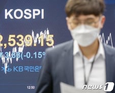 장중 2550선 깼는데…장마감 1시간 남기고 '파란불' 켠 코스피
