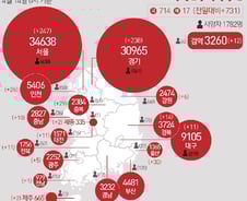 [사진] [그래픽] 코로나19 확진자 지역별 현황(14일)