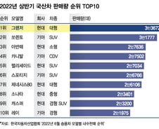 [더차트] 올해 상반기 국산차 판매량 9위 '귀여운 캐스퍼'…1위는?