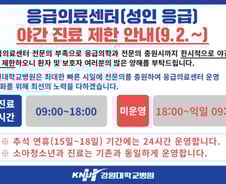 응급실 전문의 단 3명…강원대병원 "성인 야간 진료 중단"