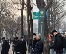 "지긋지긋" 뿌연 하늘 미세먼지 악몽 다시…마스크 쓰고 고개 푹[르포]