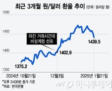 "트럼프 관세폭탄, 오늘은 피했다"…한달 만에 환율 1430원대로 '뚝'