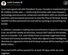 미국 '캐나다 관세'도 30일 유예…트뤼도 "트럼프와 좋은 통화"