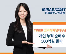 TIGER 코리아배당다우존스 ETF, 개인 누적 순매수 500억 돌파
