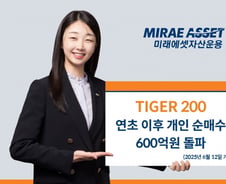 TIGER 200 ETF, 올해 개인 순매수 600억 돌파…수익률 24.6%