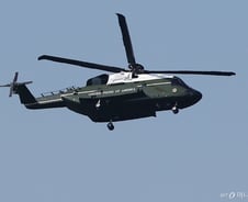 삼엄한 보문단지 하늘에 '두두두'…  美대통령 전용헬기 '마린원' 떴다