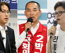 [속보]'부산 북구갑' 하정우 42.6%, 한동훈 41.6%, 박민식 15.8%-지상파 3사 출구조사