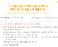 의료관광 특구에서 '외국어 의료광고' 허용된다