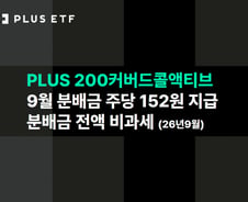 PLUS 200커버드콜액티브 ETF, 9월 분배금 주당 152원 지급