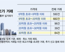 [단독]9억~20억 서울 아파트, 10건 중 4건이 신고가…'상향 키맞추기'