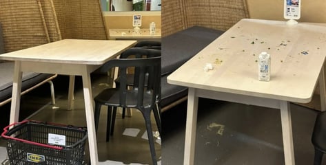 "직원이 치울 거야" 삼 남매 부모, 이케아서 '민폐 교육'...자리는 엉망