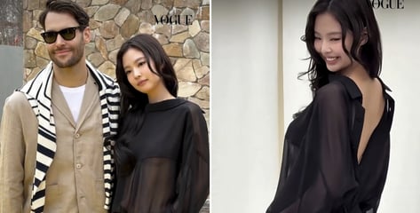 "한국에서 이런 옷을?" 제니, 가슴선 드러낸 파격 '언더붑 패션'