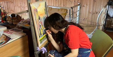 보이지 않아도 그린다…손끝으로 창작하는 '시각장애 예술가'