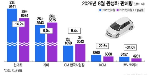완성5車 내수 후진… 친환경차만 '질주'