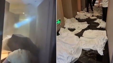 호텔 스프링클러에 옷 걸었다가 10t '물폭탄'…"3000만원 물어내"