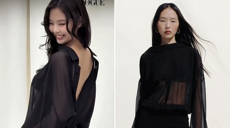 블핑 제니, '884만원' 파격 언더붑 패션…모델 비교해 보니