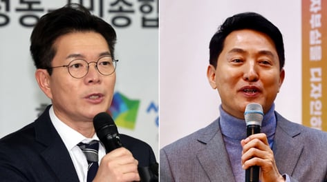 '서울' 정원오 50% vs 오세훈 34%…'부산' 전재수 45% vs 박형준 35%