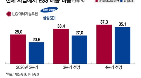 LG엔솔·삼성SDI, 커지는 ESS 존재감…매출 비중 20→30%로